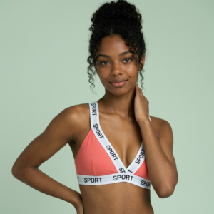 Women’s V-Neck Sports Bra Pink
